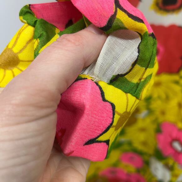 True Vintage 70s Mr Jac Long Maxi Dress 16 Retro Flower Floral Colorful Button - Picture 8 of 8